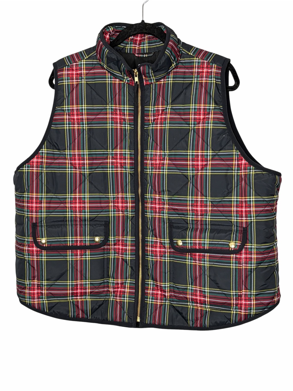 Women's J.Crew Tartan Excursion Vest, 3 XL